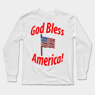 Lego American Flag - God Bless America Long Sleeve T-Shirt